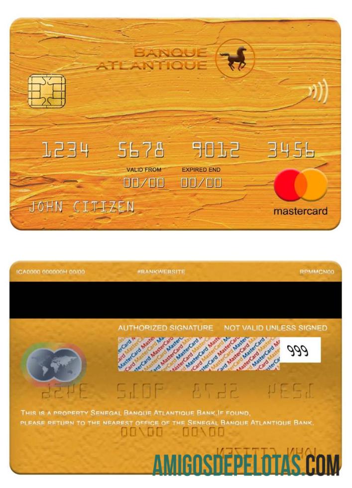 Senegal Banque Atlantique Bank Mastercard exemplo real